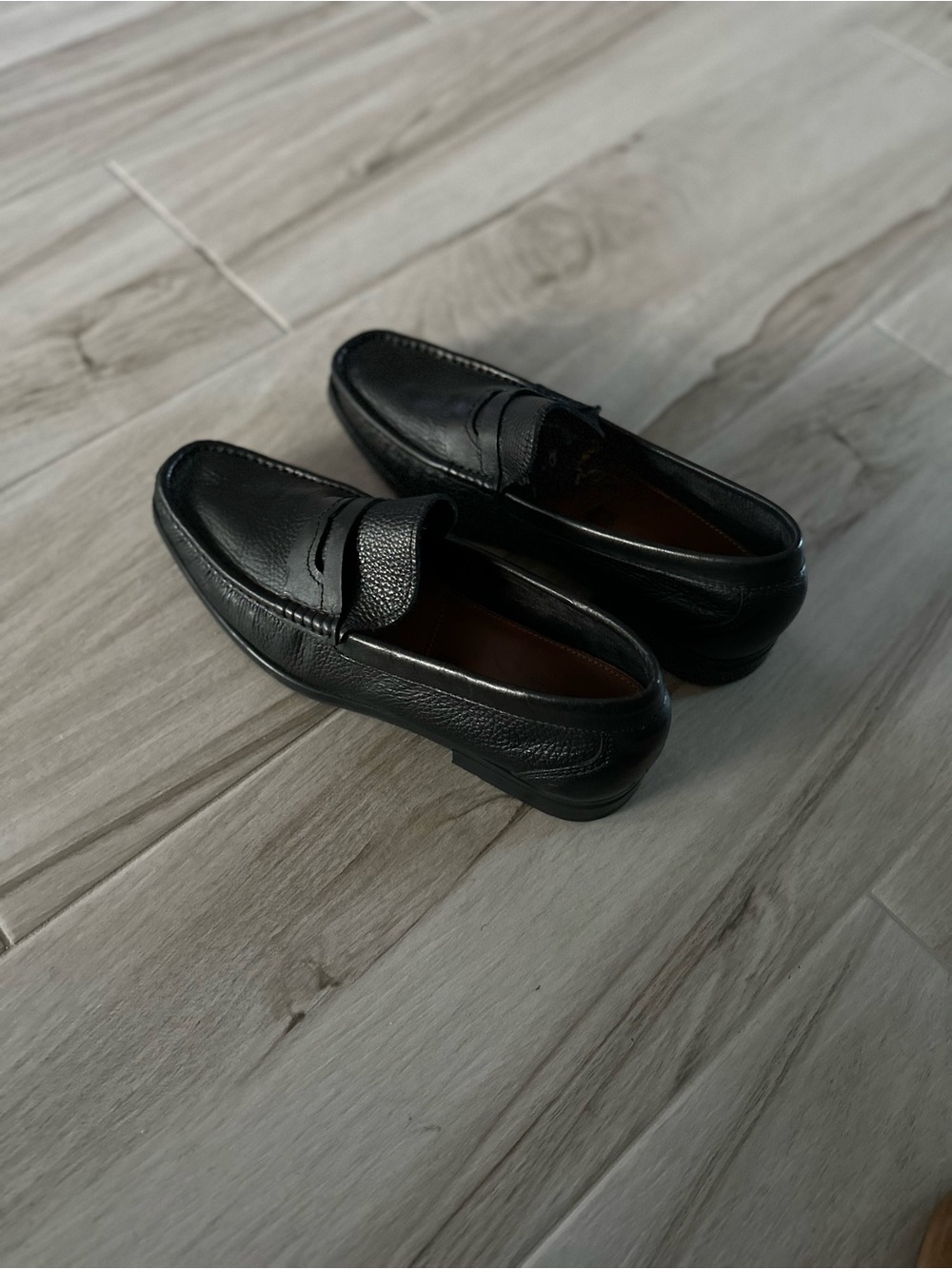 Florsheim Men's Black Leather Penny Loafers, Size 10 1/2